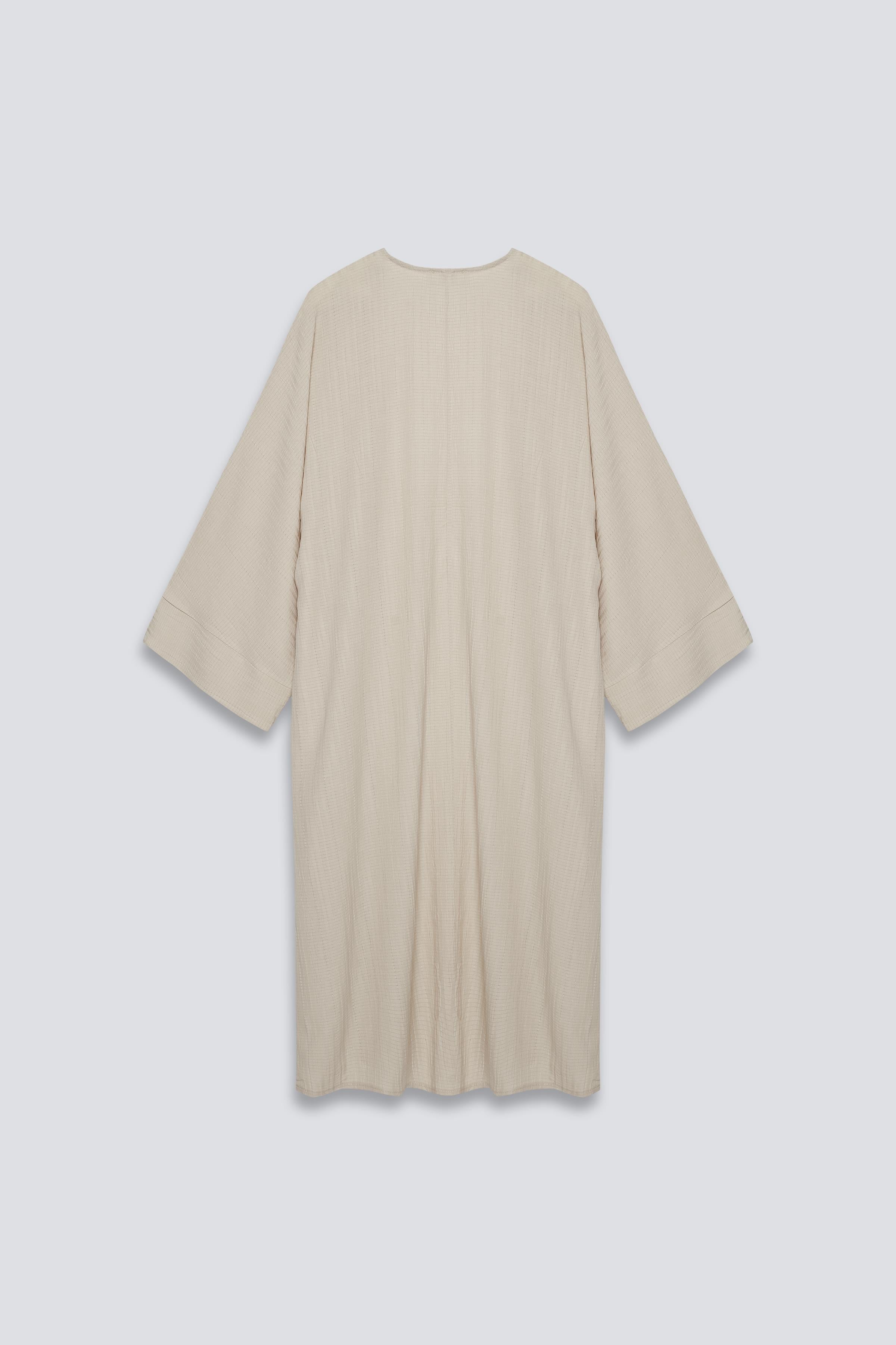 Yanı Yırtmaçlı Uzun Kimono Takım Taş