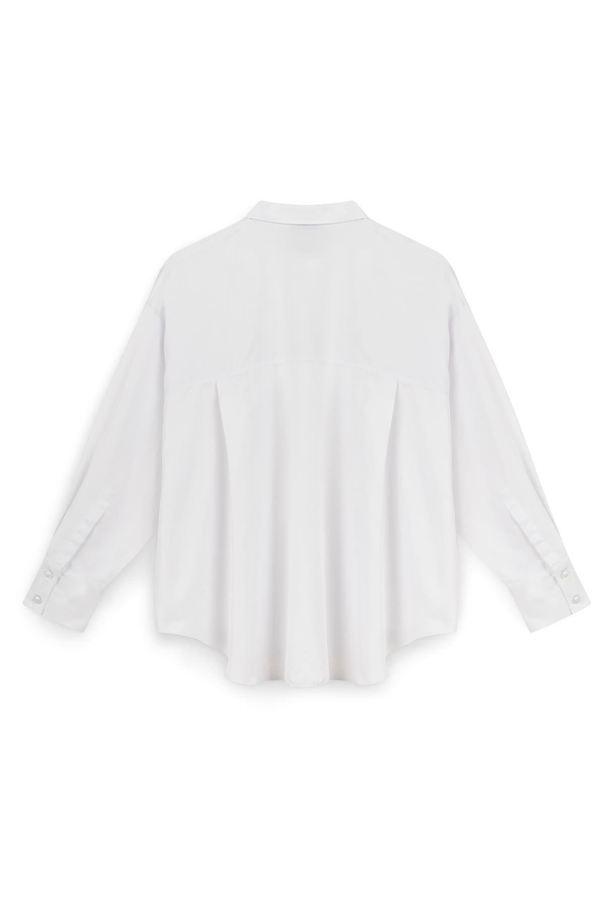 Yumuşak Dokulu Oversize Gömlek Beyaz