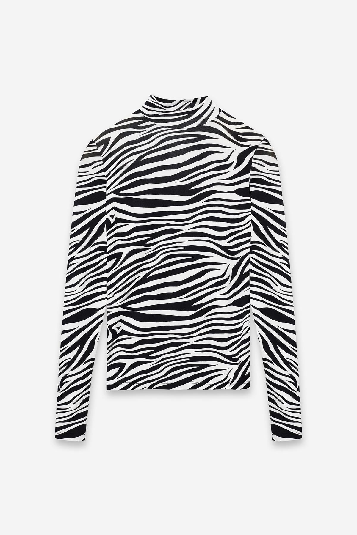 Zebra Desenli Body Siyah