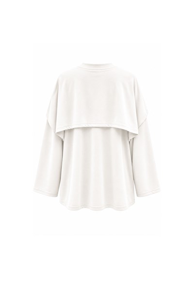 Atkılı Oysho Sweat Ekru
