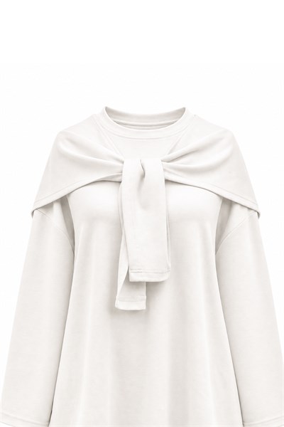 Atkılı Oysho Sweat Ekru