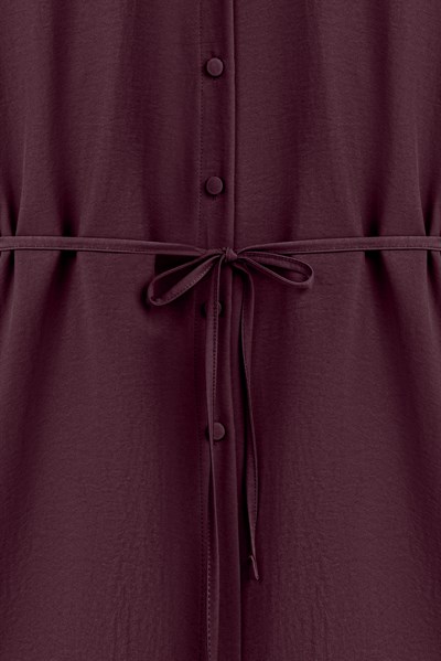 Bağcıklı Düğmeli Tunik Bordo