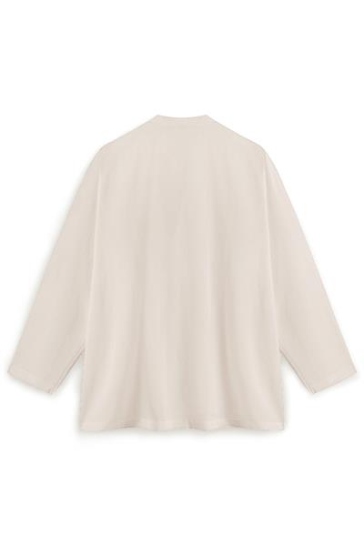 Bağcıklı Keten Karışımlı Kimono Taş
