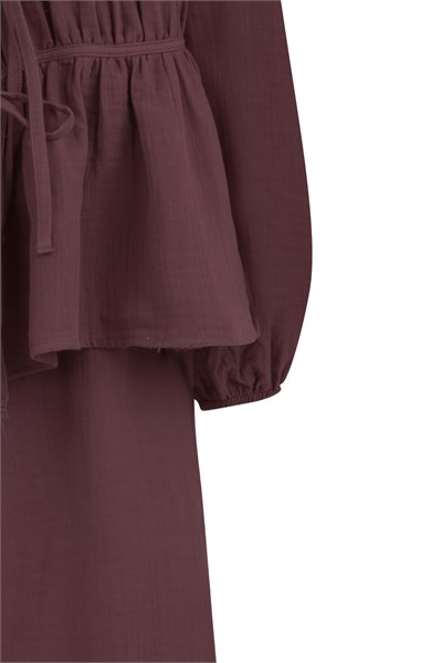 Bağcıklı Müslin Takım Bordo
