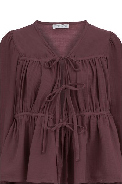 Bağcıklı Müslin Takım Bordo