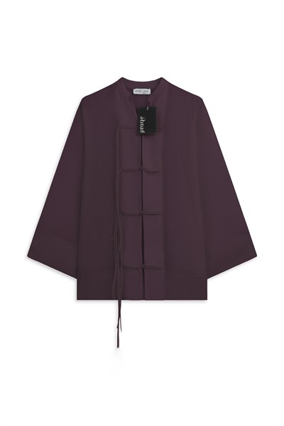Bağlama Detaylı Kimono Bordo