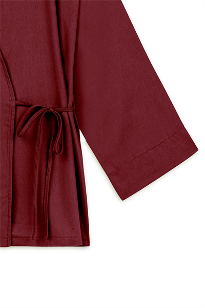 Bağlamalı Gabardin Kimono Bordo