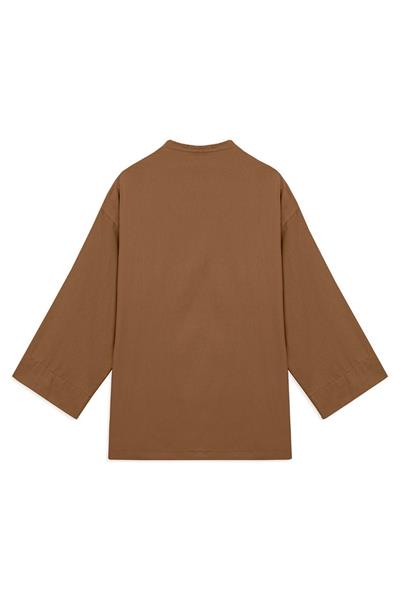Bağlamalı Gabardin Kimono Kahverengi