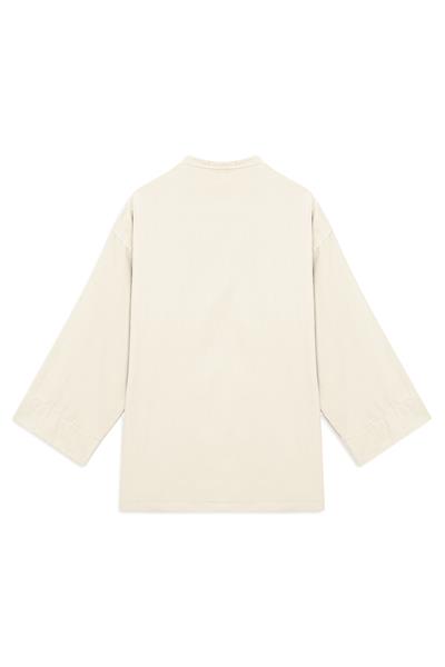 Bağlamalı Gabardin Kimono Krem