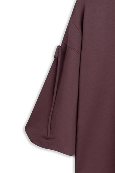Balon Kol Bağcıklı Sweat Bordo