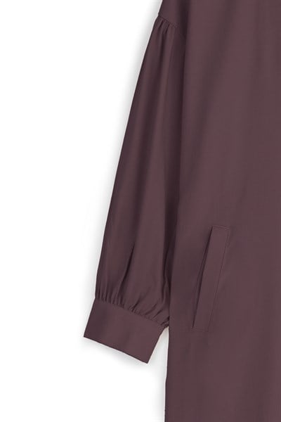 Balon Kol Uzun Tensel Tunik Bordo