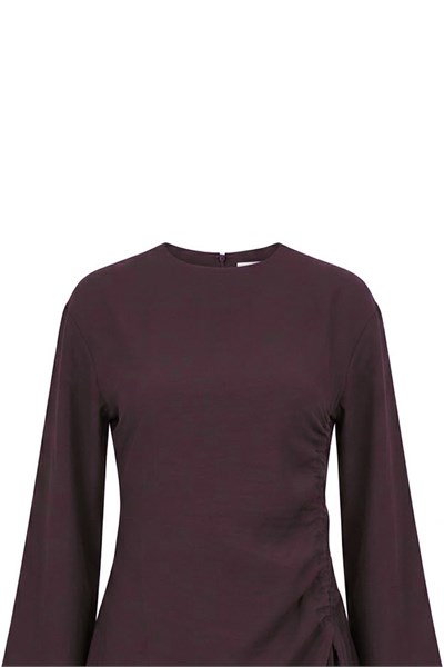 Büzgülü Yırtmaçlı Tunik Bordo