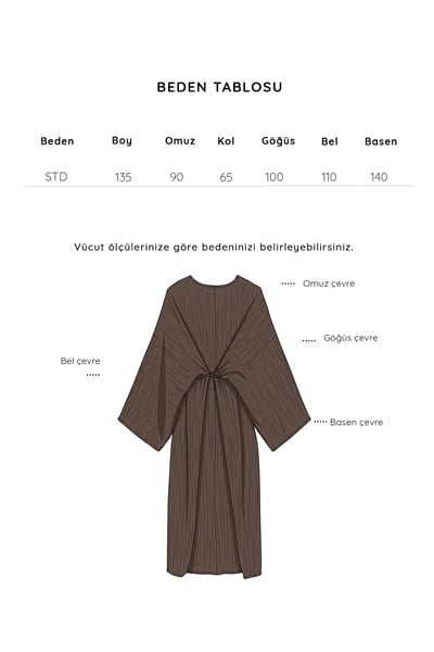 Çapraz Bağlamalı Müslin Elbise Kahverengi