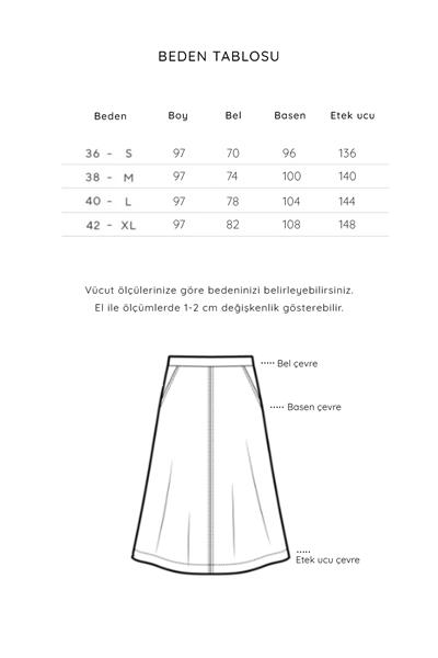 Çapraz Kesim Denim Etek Füme