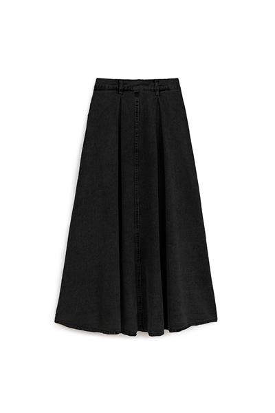 Cepli Kloş Denim Etek Antrasit