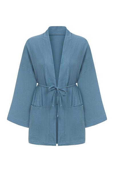 Cepli Müslin Kimono Mavi