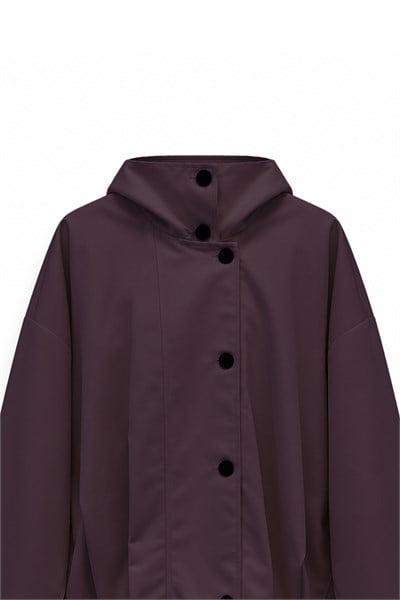Dik Yaka Pensli Ceket Bordo