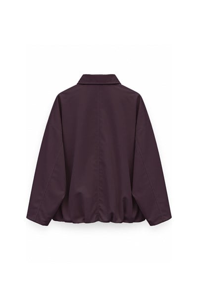 Dik Yaka Pensli Ceket Bordo