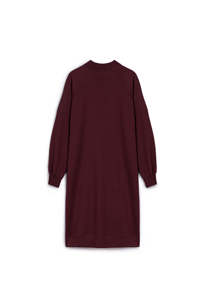 Diz Altı Uzun Sweat Bordo
