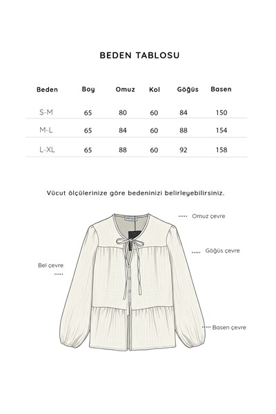 Düğmeli Müslin Kimono Ekru