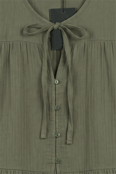 Düğmeli Müslin Kimono Haki