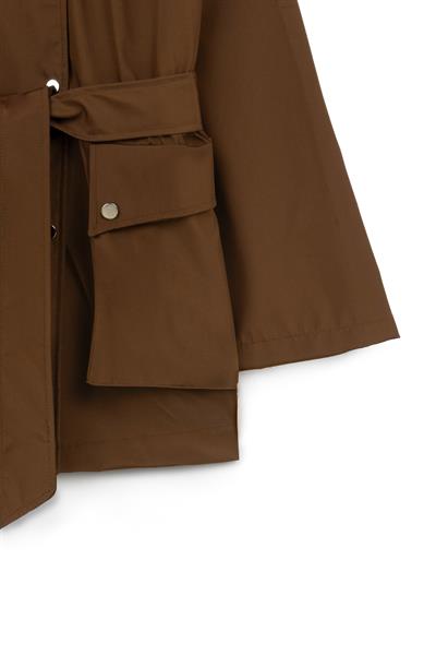 Çıtçıtlı Oversize Ceket Kahverengi