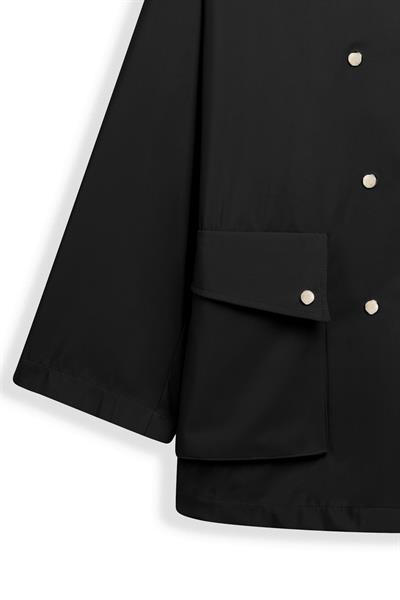 Çıtçıtlı Oversize Ceket Syah