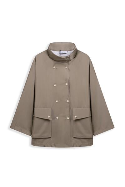 Çıtçıtlı Oversize Ceket Vizon