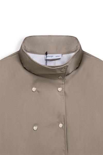 Çıtçıtlı Oversize Ceket Vizon