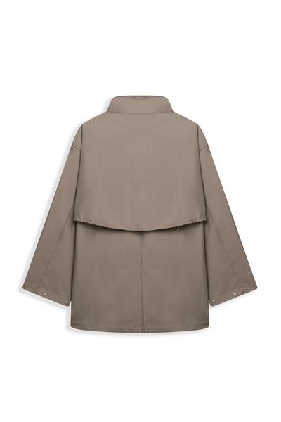 Çıtçıtlı Oversize Ceket Vizon