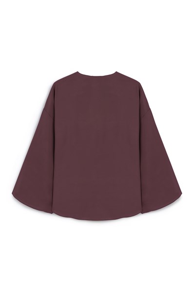 Düğmeli Salaş Tunik Bordo
