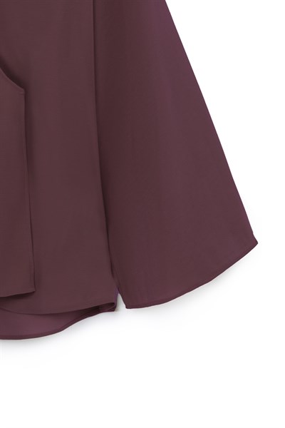 Düğmeli Salaş Tunik Bordo
