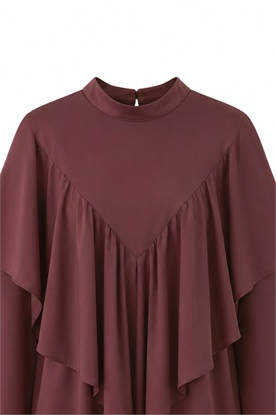 Fırfırlı Tunik Bordo