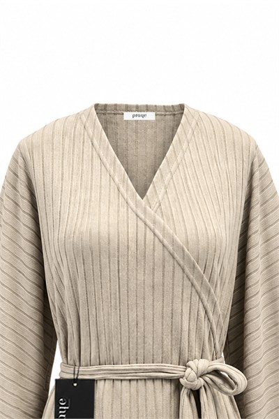 Fitilli Triko Tunik Bej