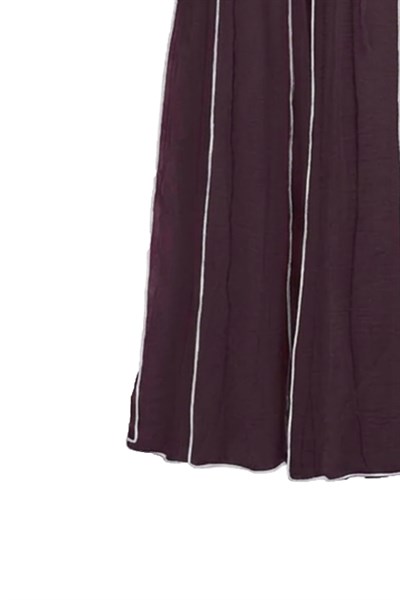 Fularlı Biyeli Takım Bordo