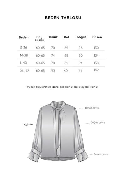 Fularlı Saten Bluz Kahverengi