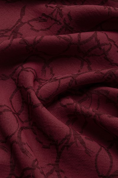 Halka Desenli Şal Bordo