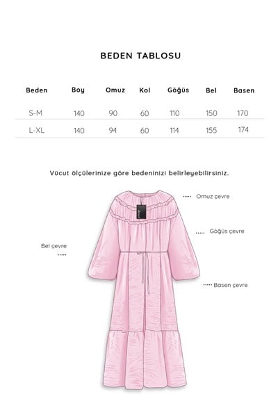 Katlı Prenses Elbise Pembe