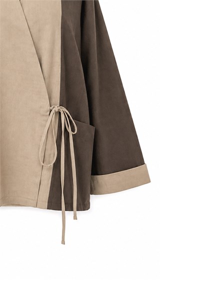Kolu Katlı Kimono Kahverengi