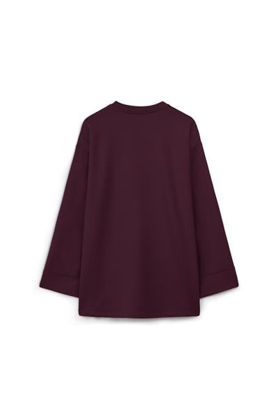 Kolu Katlı Sweat Bordo