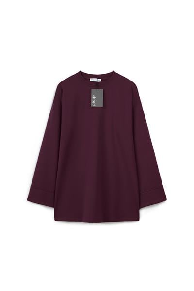 Kolu Katlı Sweat Bordo