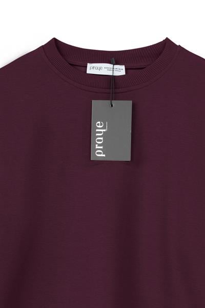 Kolu Katlı Sweat Bordo