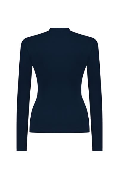Likralı Uzun Kol Body Lacivert