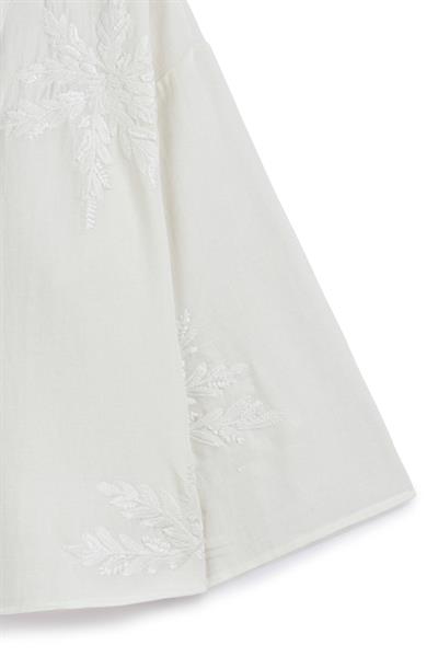 Nakışlı Düğmeli Kimono Ekru
