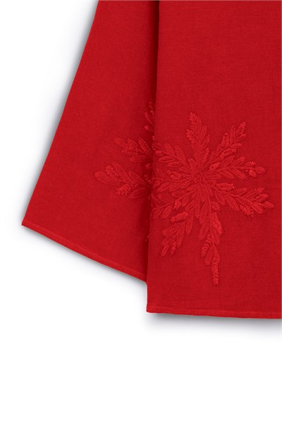 Nakışlı Düğmeli Kimono Kırmızı