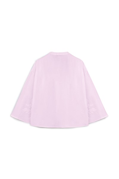 Nakışlı Düğmeli Kimono Pembe