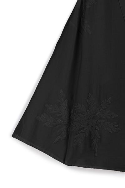 Nakışlı Düğmeli Kimono Siyah