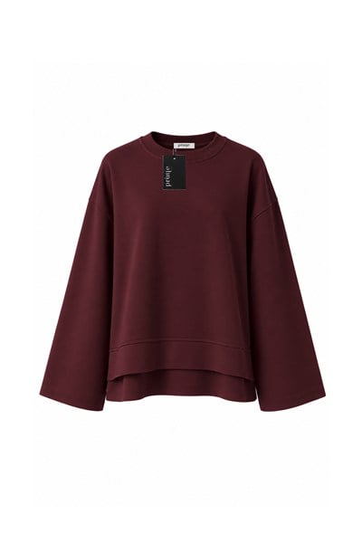 Önü Kısa Sweat Bordo
