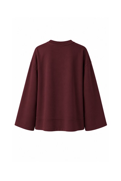Önü Kısa Sweat Bordo