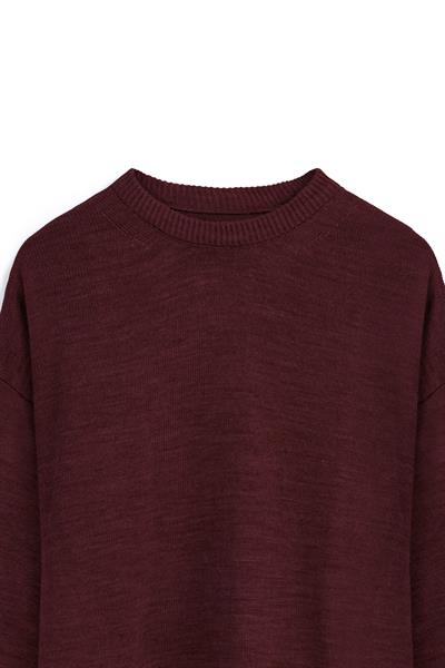 Oversize Triko Kazak Bordo
